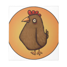Red Brown Chicken Standing Tall Scratch Pads