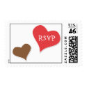 Red Brown Hearts rsvp Stamps stamp