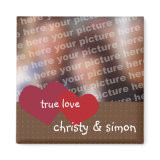 Red brown hearts true love custom photo valentine magnet