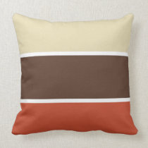 Red & Brown Striped Pillow pillows