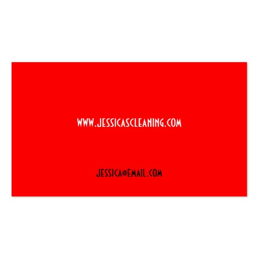 Red Bubbles Cleaning Service Business Cards (back side)