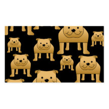 Red Bulldogs on Black. Business Card Templates