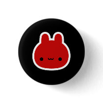 Red Bunny Head Button