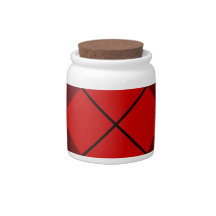 Red & Burgundy Argyle Candy Jar
