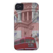 Red Bus and St Pauls Union Jack Flag Case-Mate iPhone 4 Case