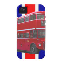 Red Bus and  Union Jack Flag Vibe iPhone 4 Covers
