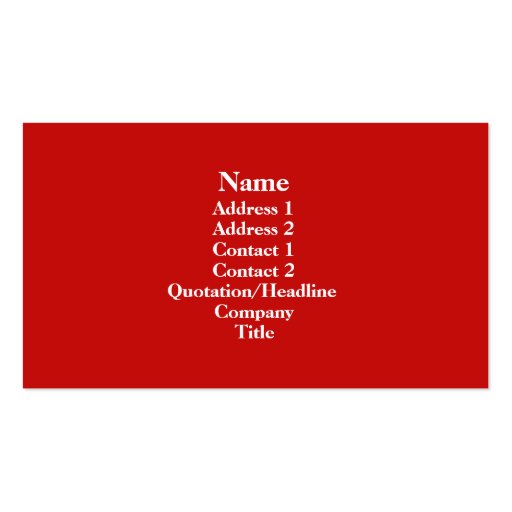 Red Business Card Template (front side)