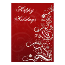 red Business Holiday Greetings Personalized Announcements