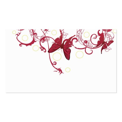 Red butterflies Profile Card Business Card Templates (back side)