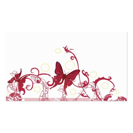 Red butterflies Profile Card Business Card Templates