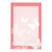 Red butterflies Stationery