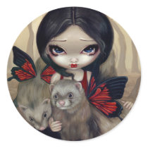 "Red Butterfly Ferrets" Sticker by strangeling "Red Butterfly Ferrets" Sticker