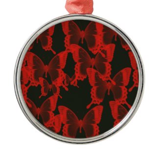 red butterfly from dark night background ornament