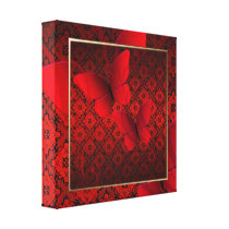 Red Butterfly Kisses Decor Canvas Print