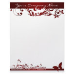 Red Butterfly Customized Letterhead