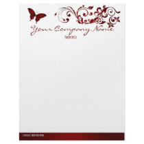 Red Butterfly Customized Letterhead