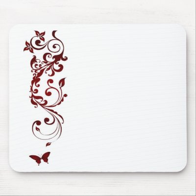Red Butterfly Mouse Pad by satelliteg