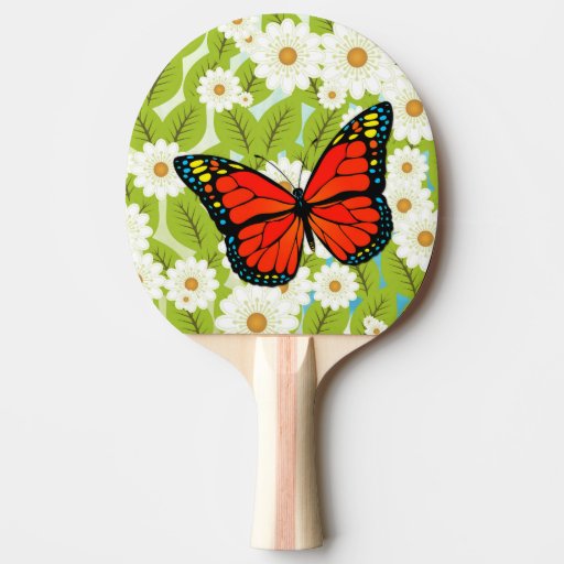Red butterfly ping pong paddle Zazzle