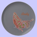 Red Butterfly Plate plates