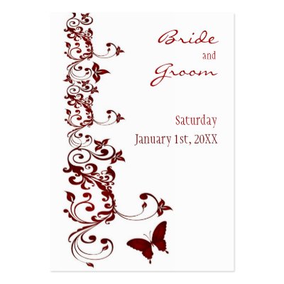 Red Butterfly Save the Date for Weddings Business Card Templates