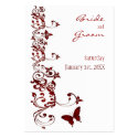 Red Butterfly Save the Date for Weddings business cards by satelliteg Red Butterfly Save the Date for Weddings business cards