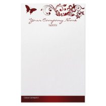 Red Butterfly stationery by satelliteg Red Butterfly stationery