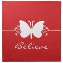 Red Butterfly Swirls Napkins