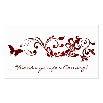 Red Butterfly, Thanks you Cards for Wedding Business Card