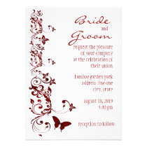 Red Butterfly Wedding Invitation invitations
