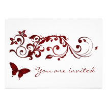 Red Butterfly Wedding Invitations invitations