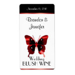 Red Butterfly Wedding Mini Wine Labels