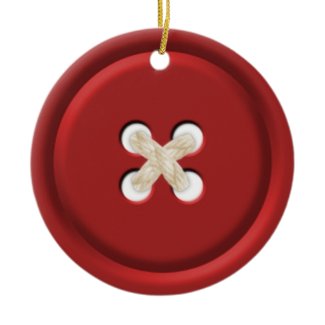Red Button Christmas Ornament