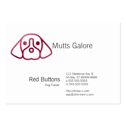 Red Button Style Gradient Dog Business Card