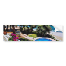 Red Cabo Surf Villa, Baja, Mexico flowers Bumper Sticker