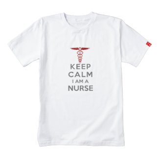 Red Caduceus Keep Calm I am a Nurse Zazzle HEART T-Shirt