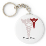 red caduceus medical gifts keychains