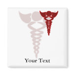 red caduceus medical gifts magnets