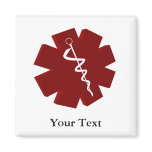 red caduceus medical gifts magnets