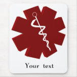 red caduceus medical gifts mousepads