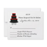 Red Cake RSVP Card Personalized Invite