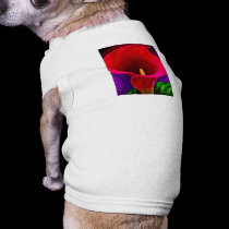 Red Cala Lily Flower Painting Art - Multi pet clothing