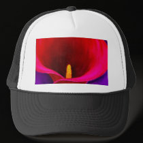 Red Cala Lily Flower Painting Art - Multi hats