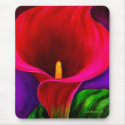 Red Cala Lily Flower Painting Art - Multi mousepads