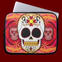 Red Calavera Laptop Sleeve laptop sleeves