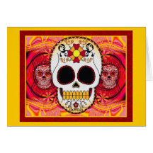Red Calaveras Card