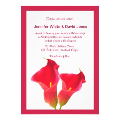 Red Calla Lily Wedding Invitation