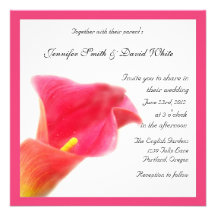 Red Calla Lily Wedding Invitation