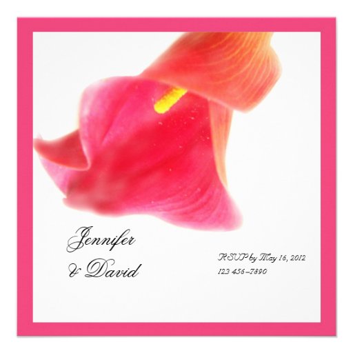 Red Calla Lily Wedding Invitation