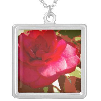 Red Camelia Flower Necklace