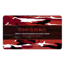 Red Camo Pattern Business Card Templates
